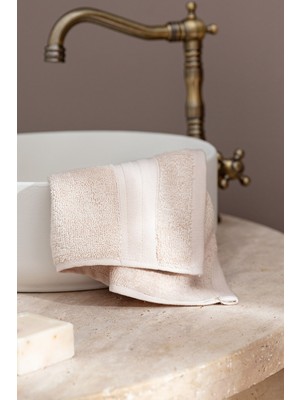 Madame Coco Martha 2'li (Tencel™) Pamuklu El Havlusu - Bej - 30X45 cm