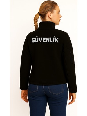 Arthur Nakış Işlemeli Kalın Kışlık Kadın 2 Cepli Önden Yazılı Özel Güvenlik Poları