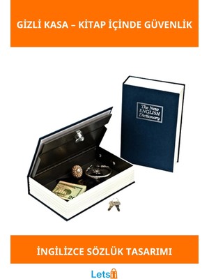 Letsii Gizli Kasa Kitap Görünümlü Dayanıklı Sözlük