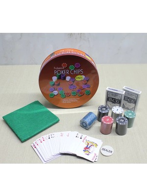 MCM Group Metal Kutulu 120 Chip ve 2 Adet Iskambil  Kağit Setine Sahip Poker Oyunu ALK3535 - Lisinya