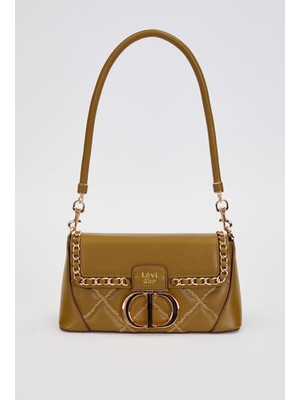 Levidor Yeşil Geniş Taban Kapitone Omuz Çantası