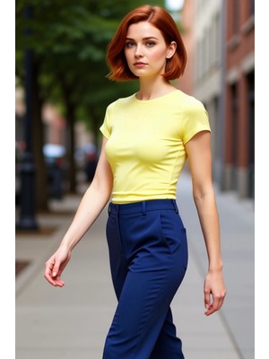 PayBuy Yazlık Crop Bisiklet Yaka Fitted Viskoz Bluz Günlük Stil Uzun Ömürlü Zarifane Tasarım Premium Kalite