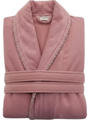 Asev Tekstil Kadife Biyeli Şal Yaka Unisex Bornoz