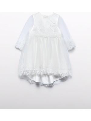 Mayoral Abel&Lula Kız Bebek Abiye Elbise Beyaz