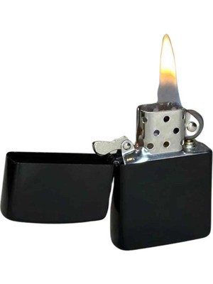 Teknodayım Doldurulabilir Siyah Benzinli Çakmak Metalik