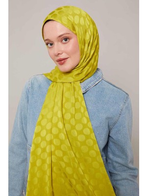 Lêvi D'or Yağ Yeşili Benek Desenli Jakar Capri Şal