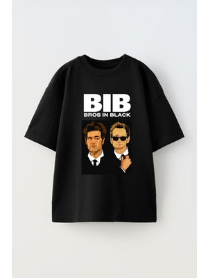 Anetos Kewl Baskılı Ünisex Pamuk Siyah Oversize T Shirt