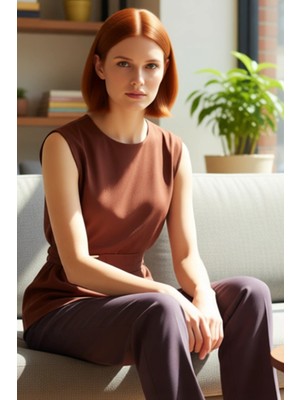 FRM Uzun Örme Bluz Paper Touch Dokusu ve Kemer Detayı ile Mükemmel Bir Kombin Trend Tasarım