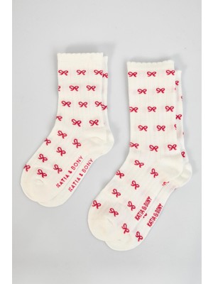 Katia & Bony Anne-Kız Fiyonk Desenli Kutulu Çorap Seti