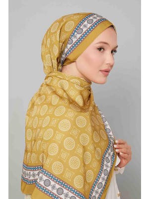 Lêvi D'or Yağ Yeşili Motif Desen Club Şal