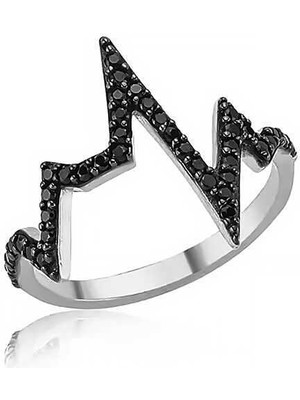 Gumush Gümüş Kalp Ritmi Bayan Yüzük - 19