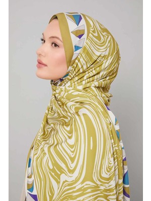 Lêvi D'or Yağ Yeşili Zebra Desen Club Şal