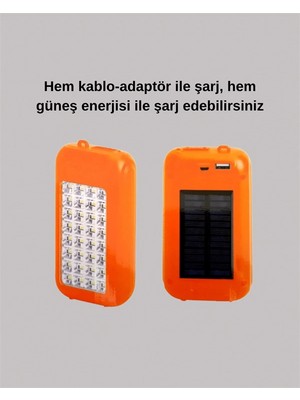 BYZM Gold Silver Güneş Enerjili Powerbank Işıldak – 10000 Mah, 32 Led, Çift Usb, Su Geçirmez