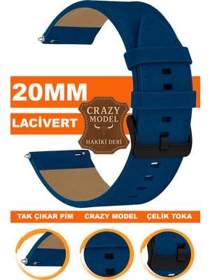  samsung galaxy 4 5 5 pro 6 40mm-42mm-44mm-46mm kasa uyumlu 20mm crazy hakiki deri saat kordonu kayışı l10hwc-lacıvert-black