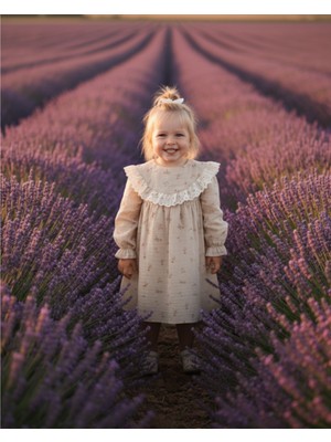 Şimo Butik Kız Bebek Çocuk Elbise Otantik Keten Müslin %100 Pamuk Astarlı Tarz Tasarım Çok Şık