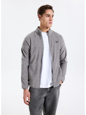 Reebok Cn 10905 Pıer Polar Fz Gri Regular Fit Düz Erkek Zip Ceket