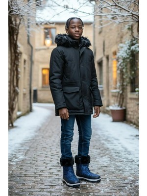 Akınalbella Çocuk Waterproof Su Geçirmez Kürklü Kar Bot