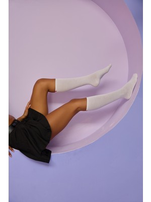 Katia & Bony Kadın Beyaz Renkli Famliy Basic Dizaltı Çorap