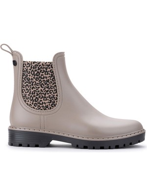 Igor Kadın Yağmur Botu Leo Sutlu Kahverengi Dış Materyal Pvc Topuk Tipi Şık Görünüm