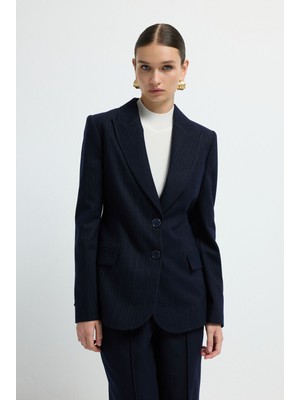 adL Çizgili Blazer Ceket C.lacivert 11944644001