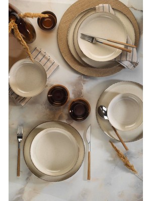 Kütahya Porselen Moderna 8 Parça 2 Kişilik Yemek Takımı Tarçın