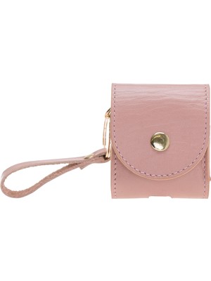 AbbasShop Apple Airpods 2.nesil Uyumlu Deri Kılıf Mai Snap Nu2 Pembe