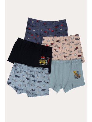 Katia & Bony Erkek Çocuk Traktör Baskılı 5'li Boxer