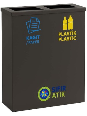 Nil Banyo Üstüner Geri Dönüşüm Kutusu 2li Iç Kovalı 30*70*60CM