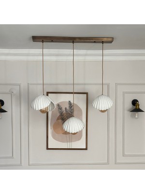 Lumiere Design Inci Beton Görünümlü Iskandinav Bohem 3’lü Sarkıt Avize - Yemek Masası Salon Avize + Ampul Dahil