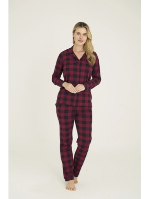 Çamaşır Kenti Kocabey 9209-K Kadın Apaj Yaka Pijama Takım