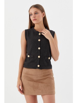 Shopping Shop Triko Yelek Bluz Antrasıt