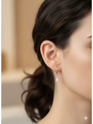 Flamingo Jewelery 925 Ayar Papatya Silver Ayıcık Küpe.rose.gold.rodaj