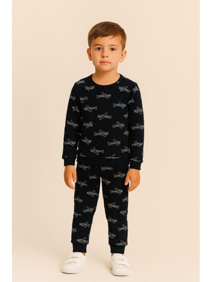 Erkek Çocuk Uçak Desenli Pijama Takımı