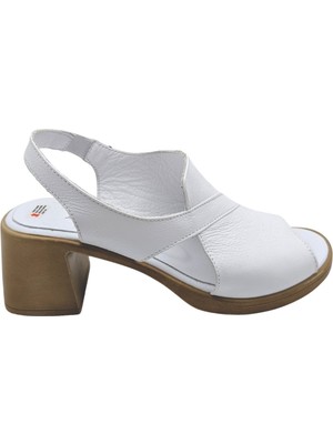 Çiğdem Kundura Cristallo - Kadın Topuklu Sandalet - Beyaz - 37