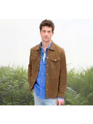 Desa Erkek Taba Uzun Kollu Gömlek Yaka Süet Ceket