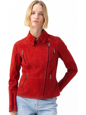 Desa Kadın Kırmızı Süet Deri Ceket