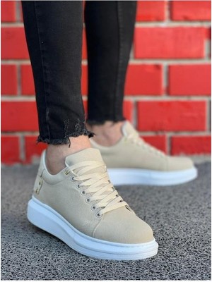 Bukond Erkek Süet Spor Günlük Ayakkabı Yüksek Kalın Taban Bağcıklı Sneaker