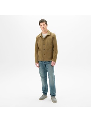 Desa Erkek Hardal Gömlek Yaka Nubuk Ceket