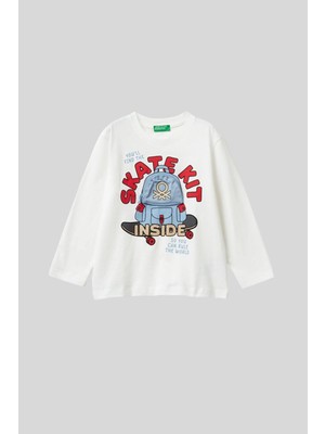 United Colors Of Benetton Erkek Çocuk Uzun Kol Tshirt 10KQ 1/6 Yaş