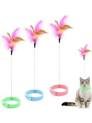 Mucit Home Kedi Boyun Oltası Hareketli Tüylü Ayarlanabilir Kedi Oyuncağı Eğlenceli Tasma
