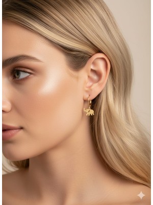 Flamingo Jewelery 925 Ayar Papatya Silver Fil Küpe.altın Modeli Fil Küpe.rose.gold.rodaj