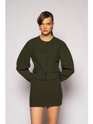 Thalure Açık Haki Dar Mini Etek