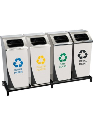 Nil Banyo Üstüner Geri Dönüşüm Kutusu 4lü Pasl. 30*30*72CM GEN:137,5CM