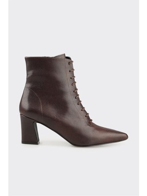 Elle Kahve Deri Kadın Klasik Bot