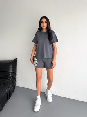 Şortlu Takım Modal Kumaş /şortlu Takım Tavşan Nakışlı Günlük Kullanıma Uygun