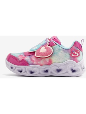 Skechers Heart Lights - Lovin Reflection Küçük Kız Çocuk Pembe Işıklı Spor Ayakkabı 302693N Pktq