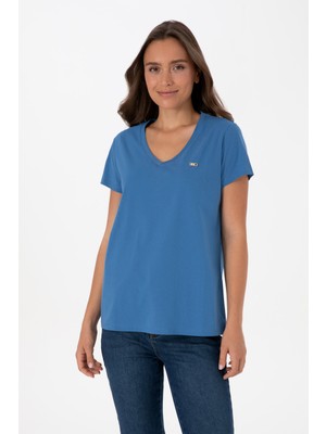 U.s. Polo Assn. Kadın Indigo Tişört 50320026-VR028