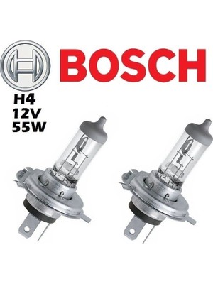 Bosch H4 12V 60/55W Far Ampul 2 Set LED Özellikli Yüksek Parlaklık ile Güvenilir Aydınlatma