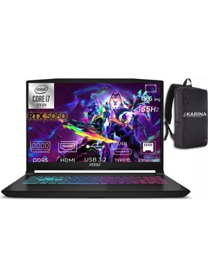 MSI Msı Katana 15 Hx I7-14650HX B14WFK-817XTR-K22 96GB 1tb+1tb RTX5060 8gb Freedos 15.6" Qhd 165Hz Gaming Laptop & B14WFK817XTRK22