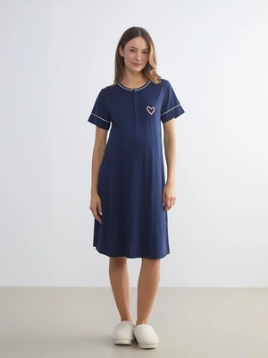 LC Waikiki Bisiklet Yaka Baskılı Hamile Gecelik  (W5)